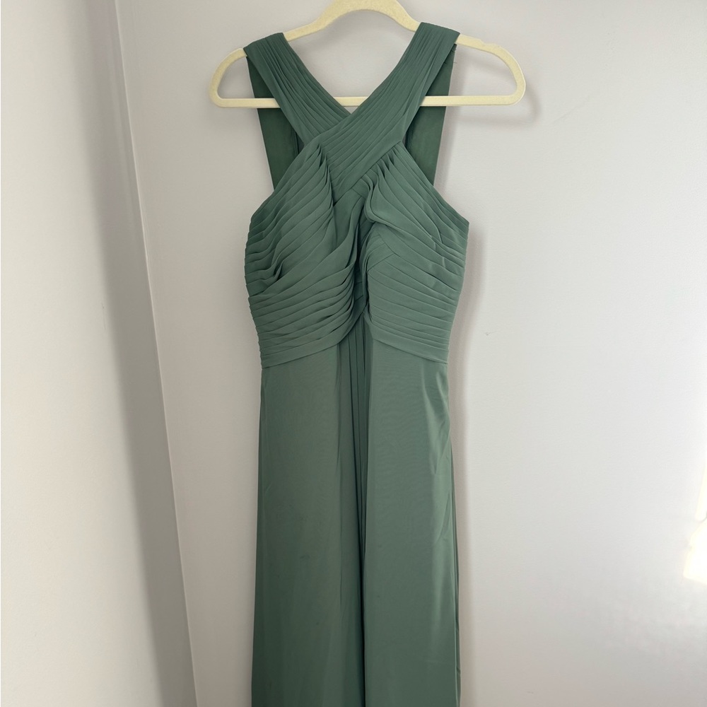 Azazie Bridesmaid Gown in Eucalyptus